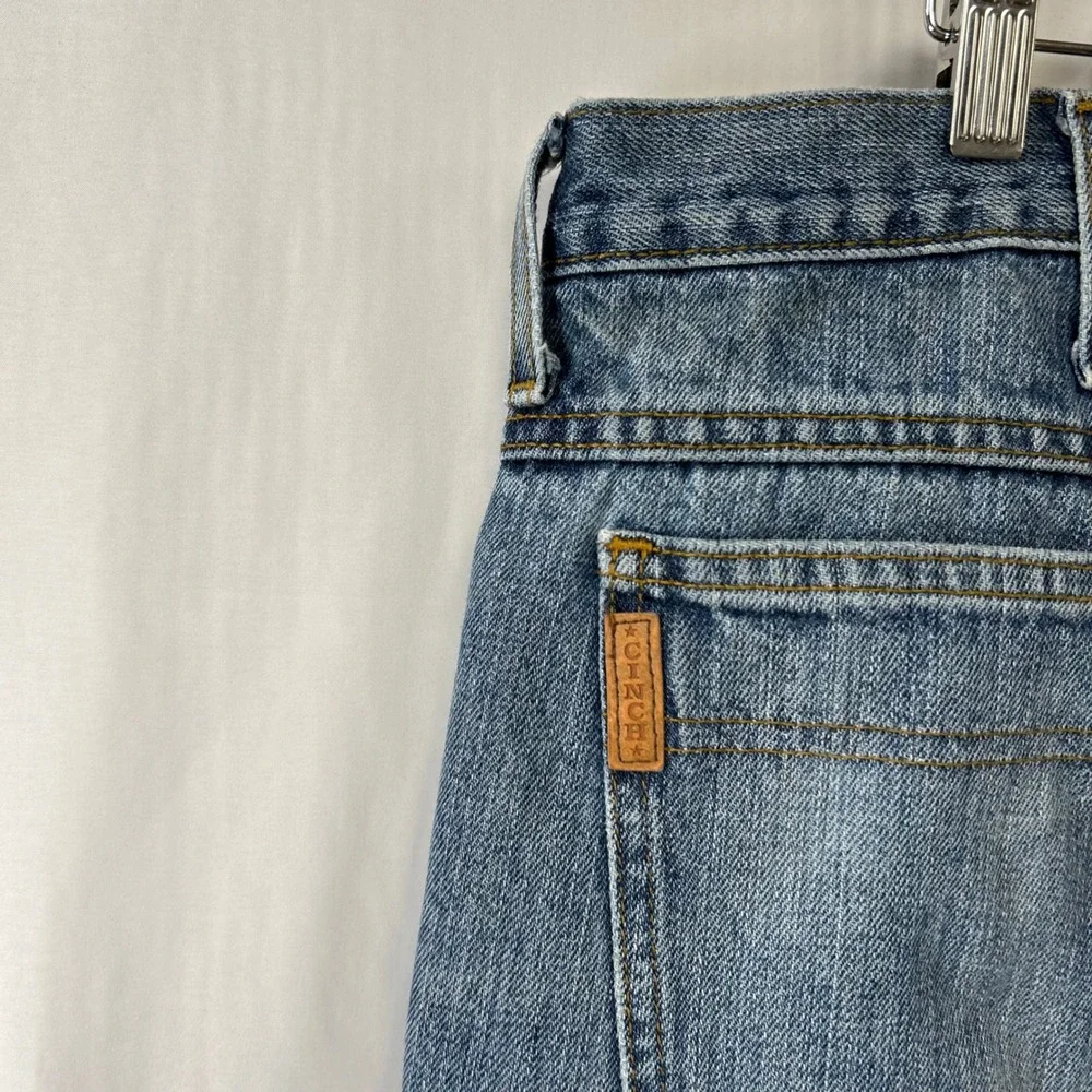 Cinch Jeans Mens 42x38 Blue Medium Wash Straight Leg Western MB90530002